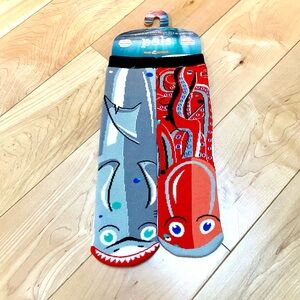 Shark & Octopus Mismatched Ocean Animals foot friend pals Socks - adult small